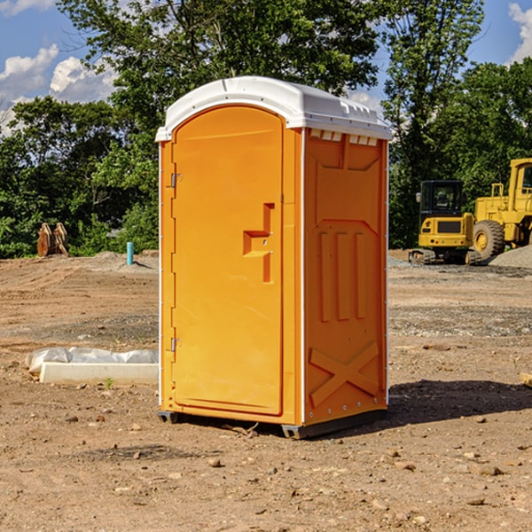 how often are the portable restrooms cleaned and serviced during a rental period in Pawnee County NE